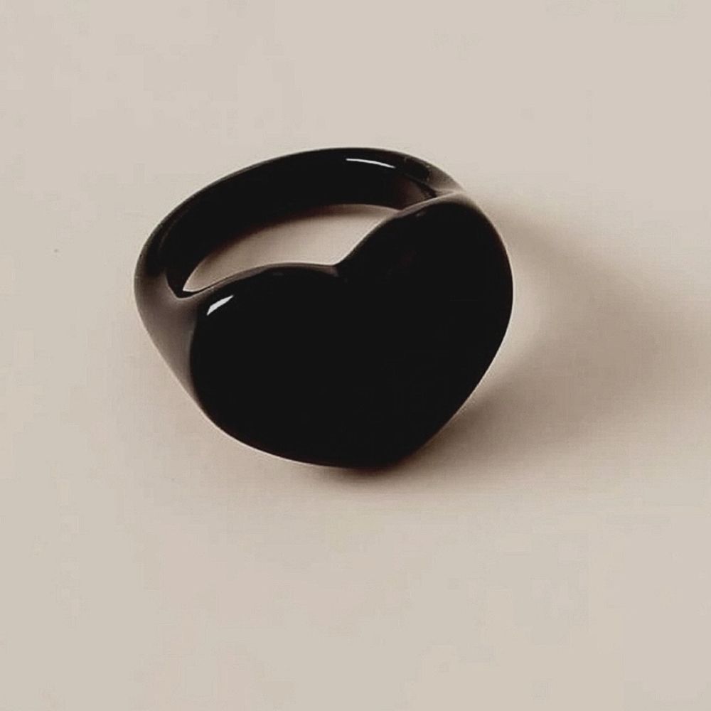 - Black heart ring